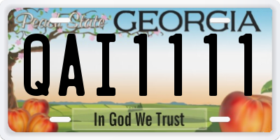GA license plate QAI1111