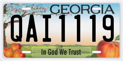 GA license plate QAI1119
