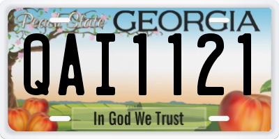 GA license plate QAI1121