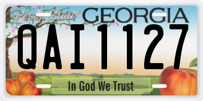 GA license plate QAI1127