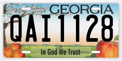 GA license plate QAI1128