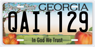 GA license plate QAI1129
