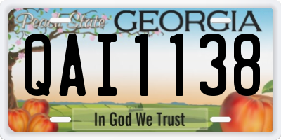 GA license plate QAI1138
