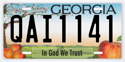 GA license plate QAI1141