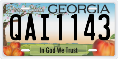 GA license plate QAI1143