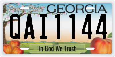 GA license plate QAI1144