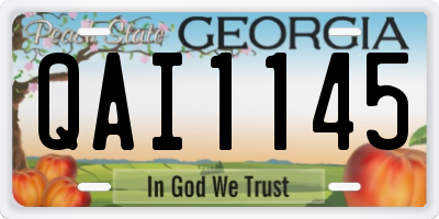 GA license plate QAI1145