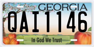 GA license plate QAI1146