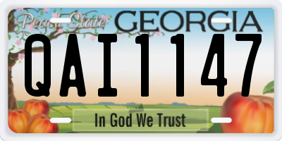 GA license plate QAI1147