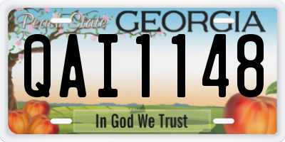 GA license plate QAI1148