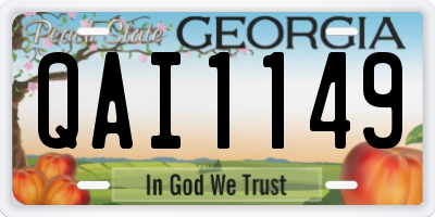 GA license plate QAI1149