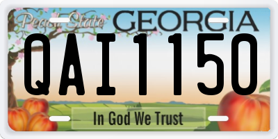 GA license plate QAI1150