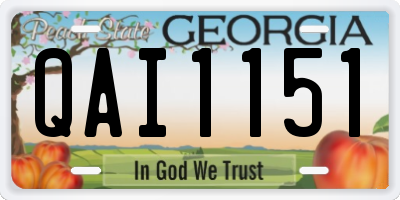 GA license plate QAI1151