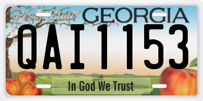 GA license plate QAI1153