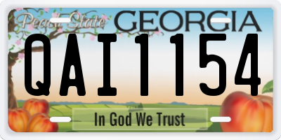 GA license plate QAI1154