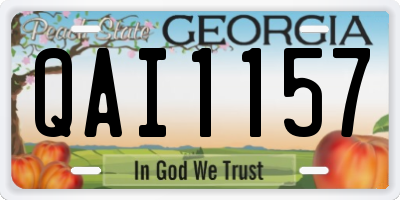GA license plate QAI1157