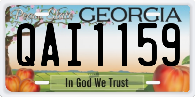 GA license plate QAI1159