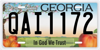 GA license plate QAI1172