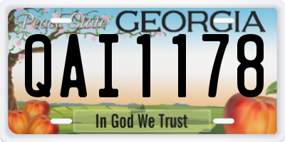 GA license plate QAI1178