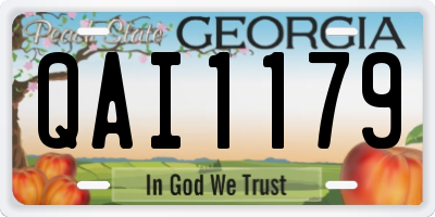 GA license plate QAI1179