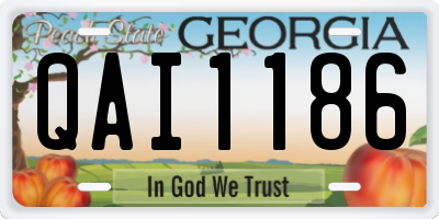 GA license plate QAI1186