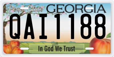 GA license plate QAI1188