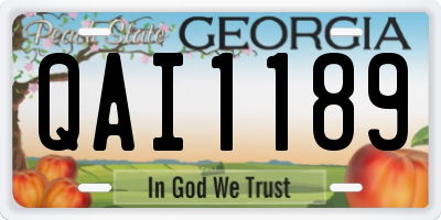 GA license plate QAI1189
