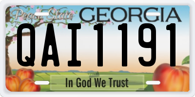 GA license plate QAI1191