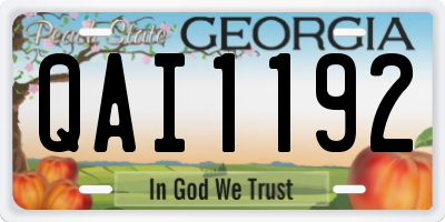 GA license plate QAI1192
