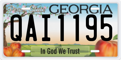 GA license plate QAI1195