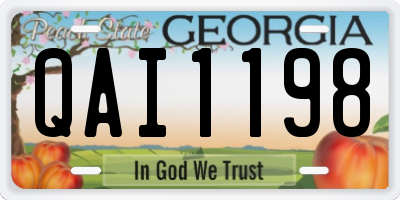 GA license plate QAI1198