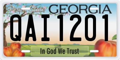 GA license plate QAI1201