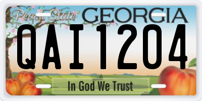GA license plate QAI1204