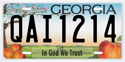 GA license plate QAI1214