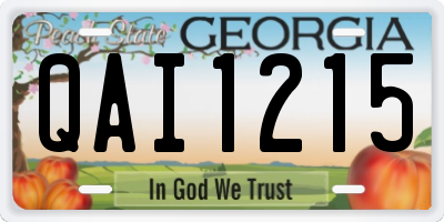 GA license plate QAI1215