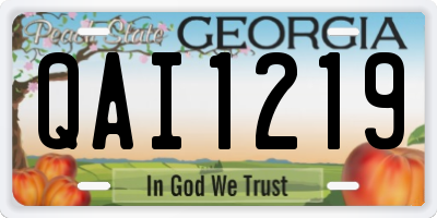 GA license plate QAI1219