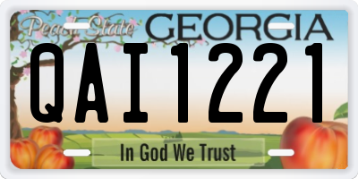 GA license plate QAI1221