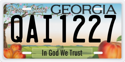 GA license plate QAI1227