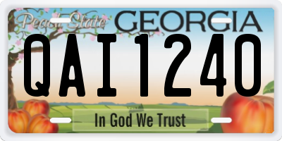 GA license plate QAI1240