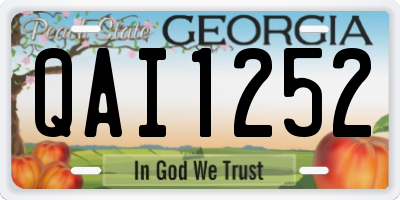 GA license plate QAI1252