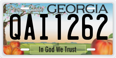 GA license plate QAI1262