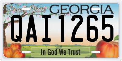 GA license plate QAI1265