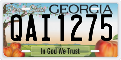 GA license plate QAI1275