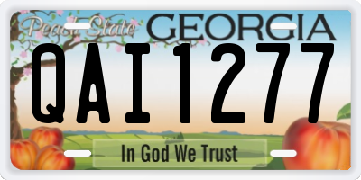 GA license plate QAI1277