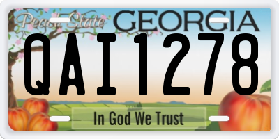 GA license plate QAI1278