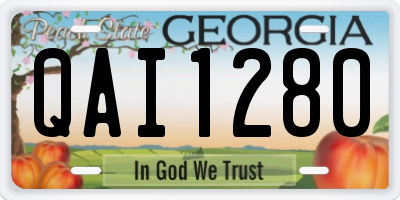 GA license plate QAI1280