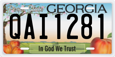 GA license plate QAI1281