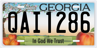 GA license plate QAI1286