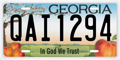 GA license plate QAI1294
