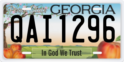 GA license plate QAI1296